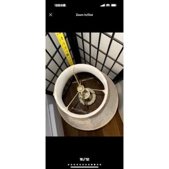 Lamp Vintage Boudoir White Milk Glass Floral Lampshade Brass Table Lamp FLAW - Picture 11 of 11